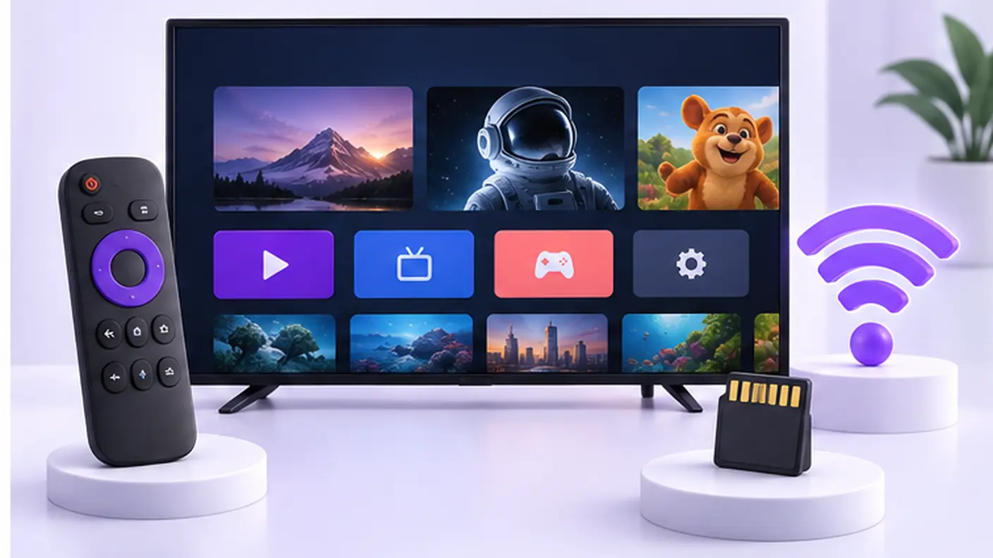 Verificação de sistema, modelo, armazenamento e conexão para instalar TV Express na Android TV e Google TV